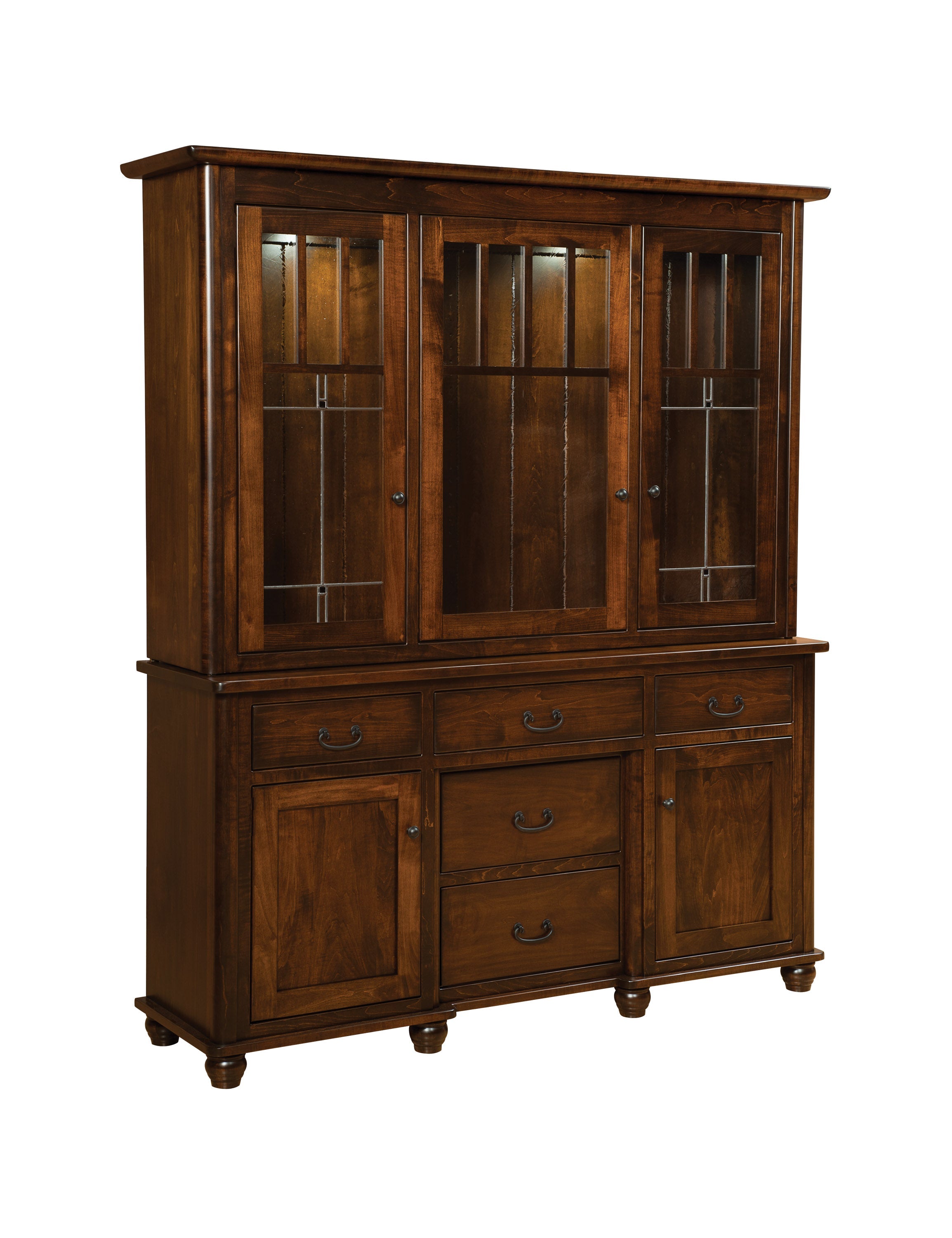 american made amish ava  hutch with glass doors