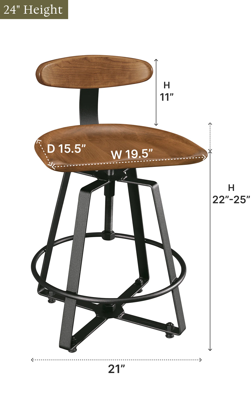 Amish Iron Craft Swivel Bar Chair-Bar Chair-The Amish House
