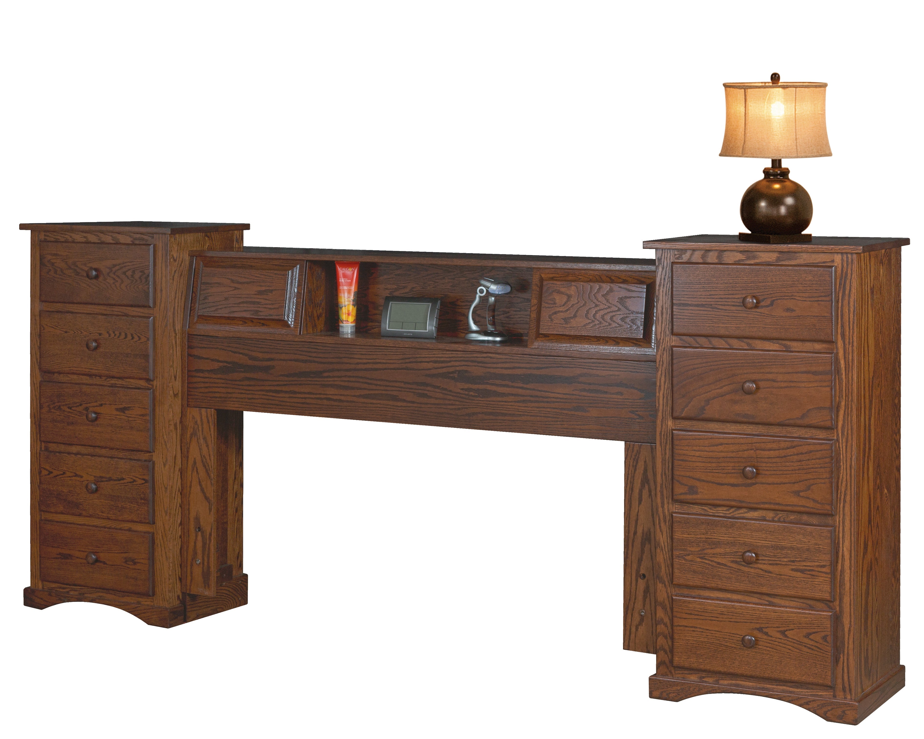 amish trail wall unit in oak with carbon stain