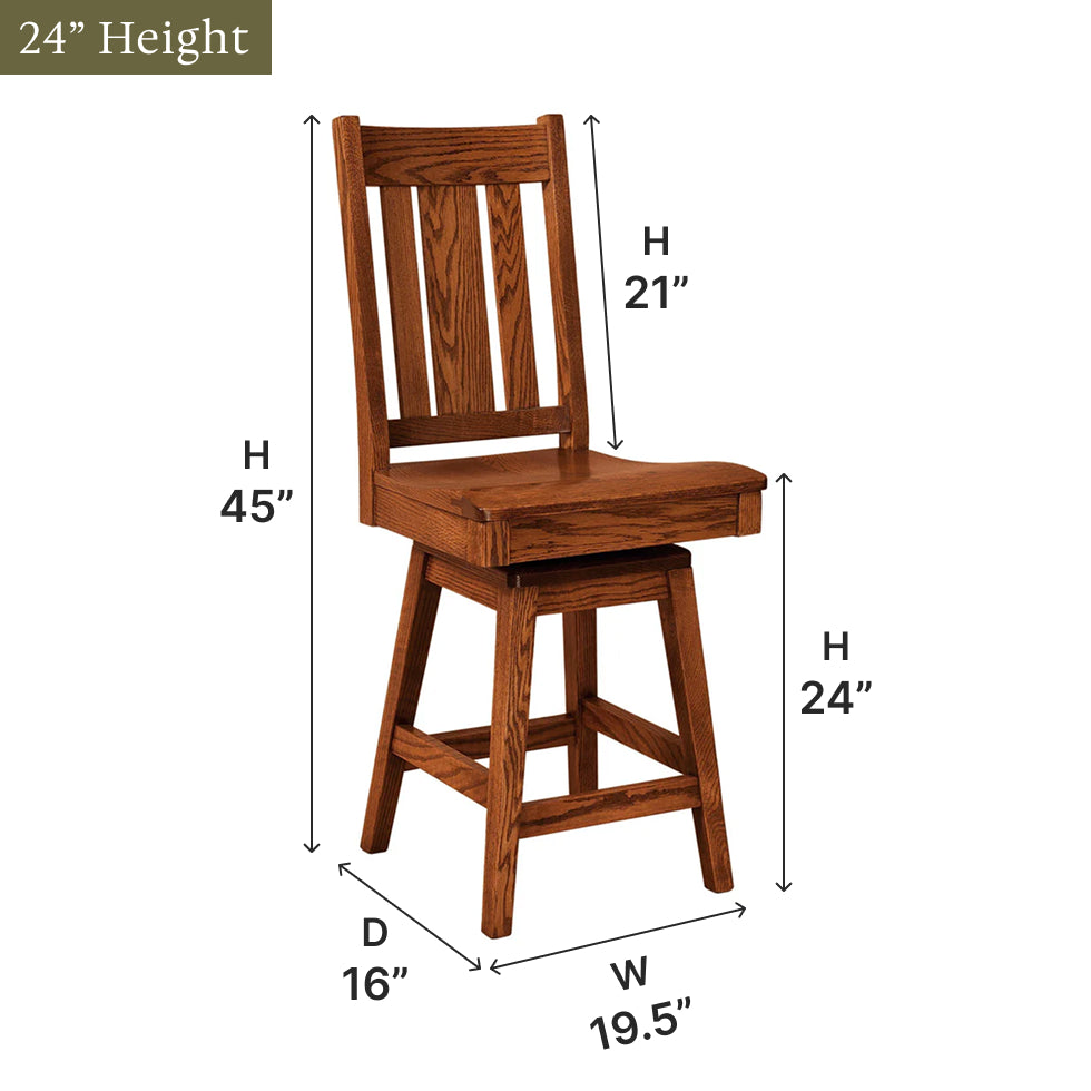 Amish Jacoby Swivel Bar Chair