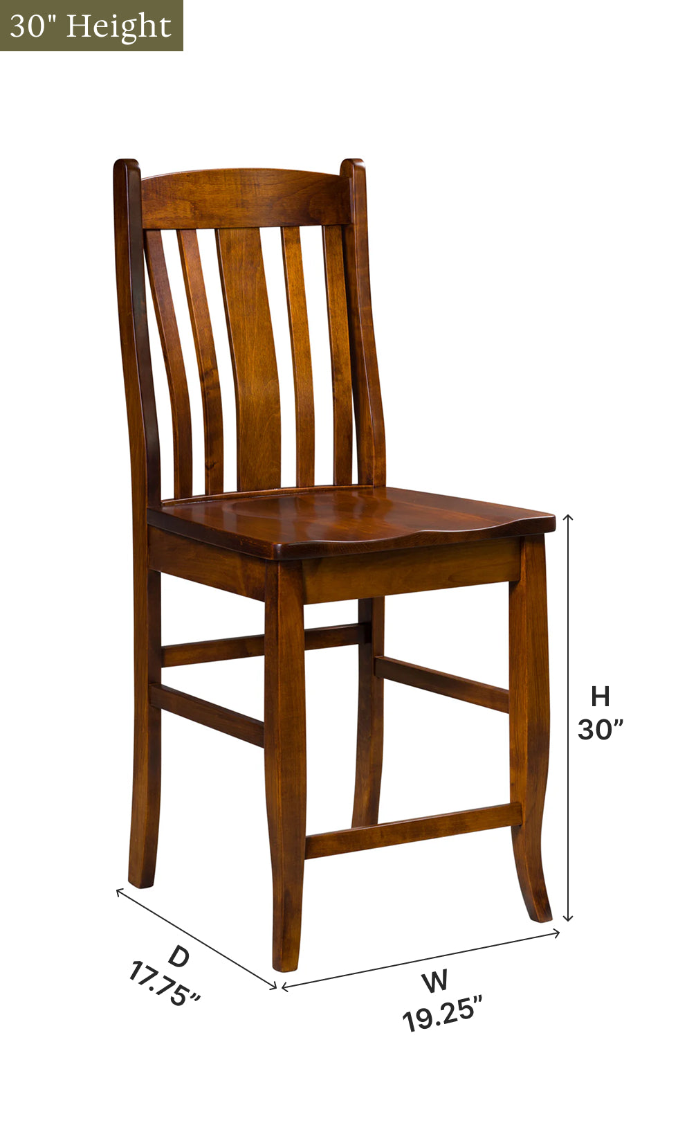 Amish Kensington Stationary Bar Chair