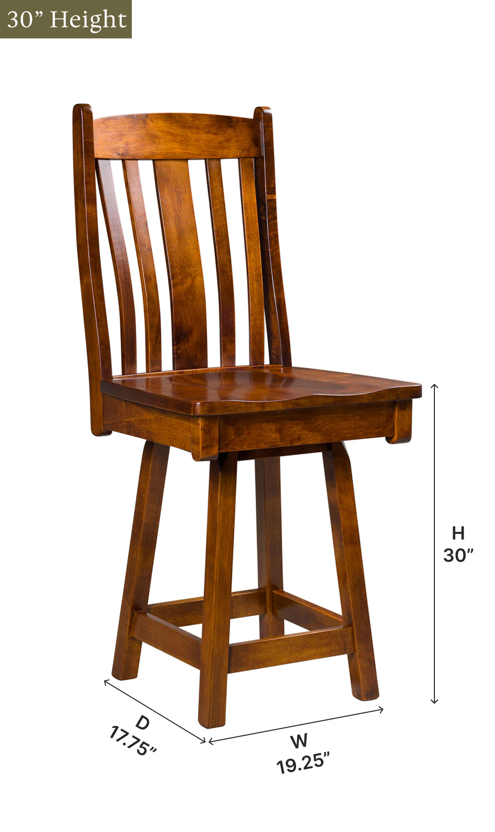 Amish Kensington Swivel Bar Chair