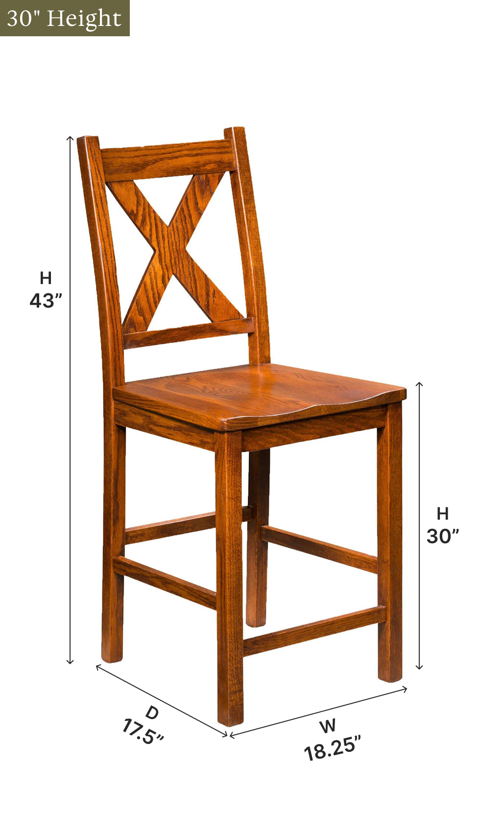 Amish Kenwood Stationary Bar Chair