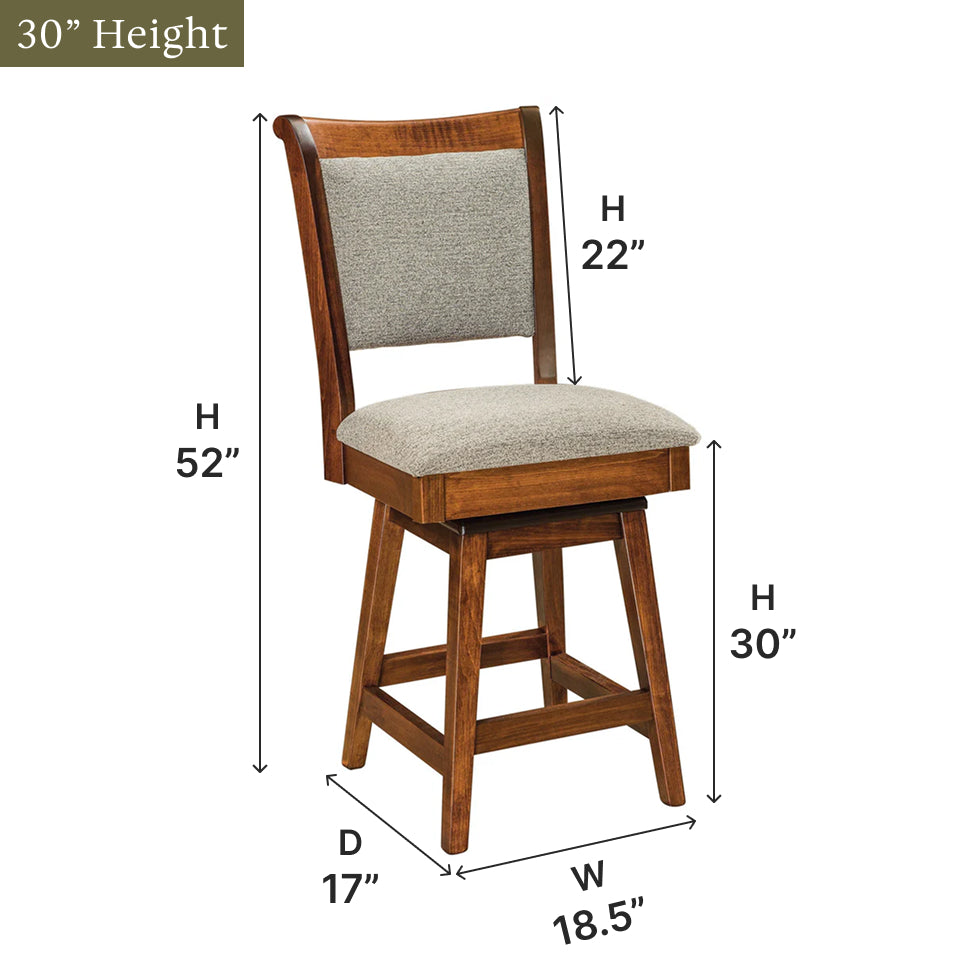 Amish Kimberly Swivel Bar Chair - Thumbnail 3
