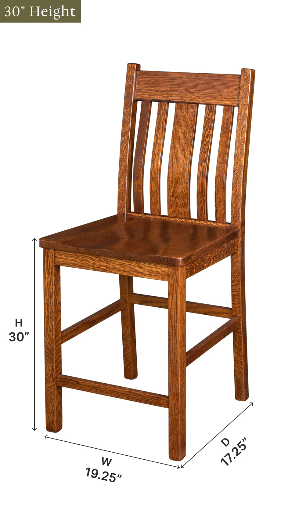 Amish Kingsbury Stationary Bar Chair