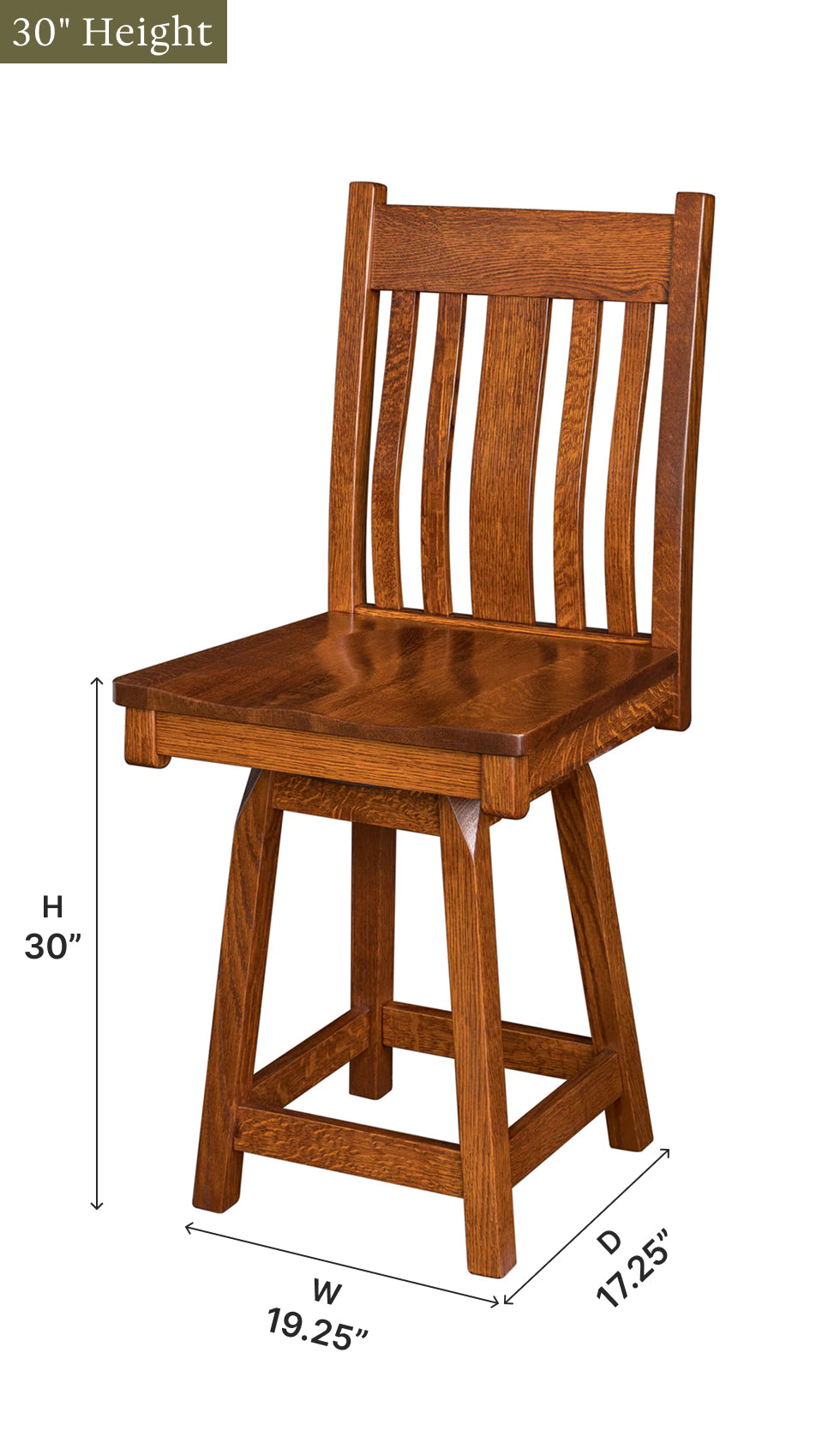 Amish Kingsbury Swivel Bar Chair