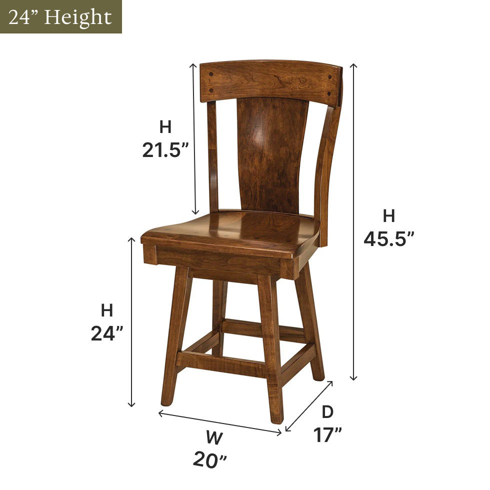 The Amish House Lacombe Swivel Bar Chair - Thumbnail 3