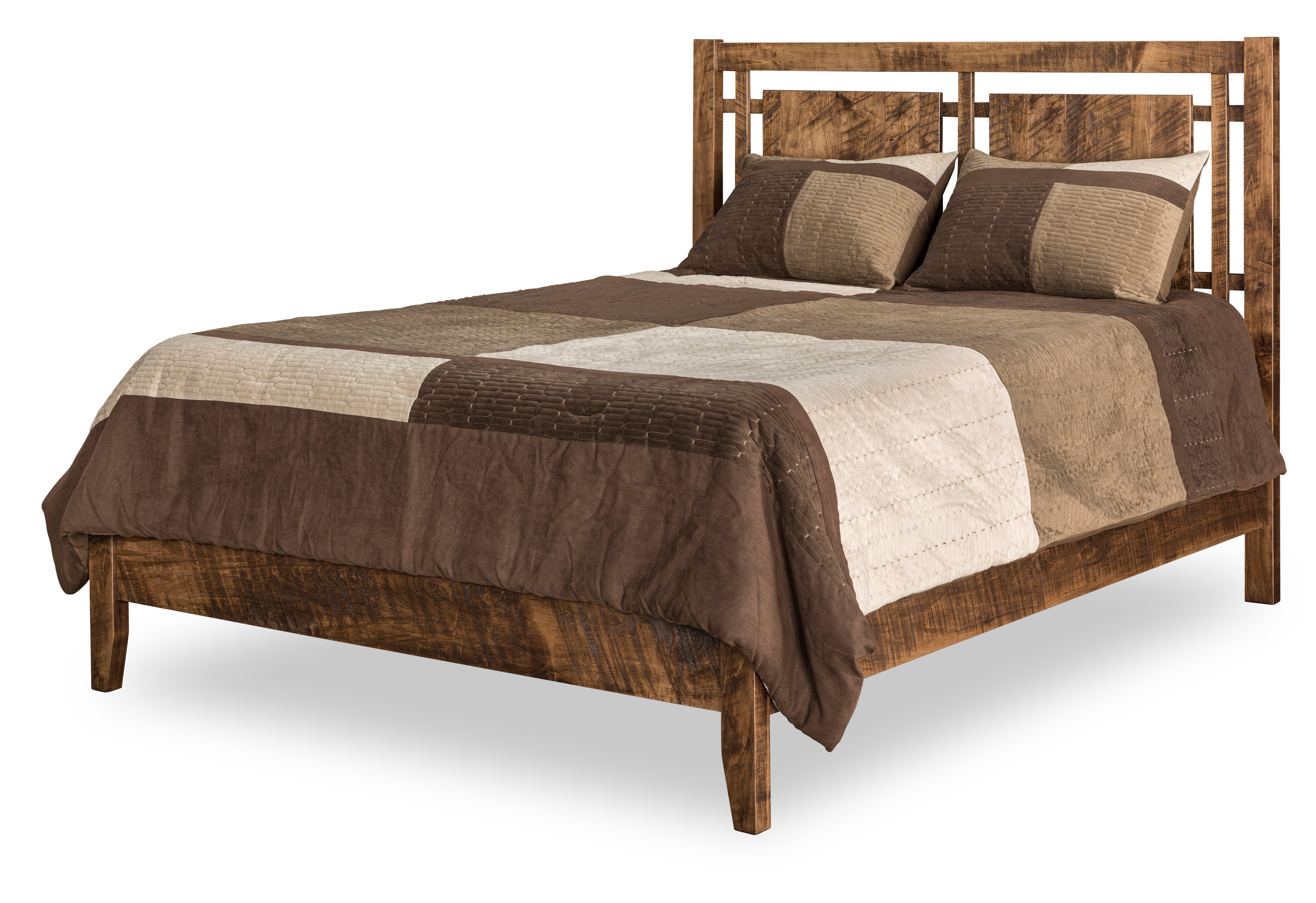 lakewood open bed in rough sawn brown maple with almond stain