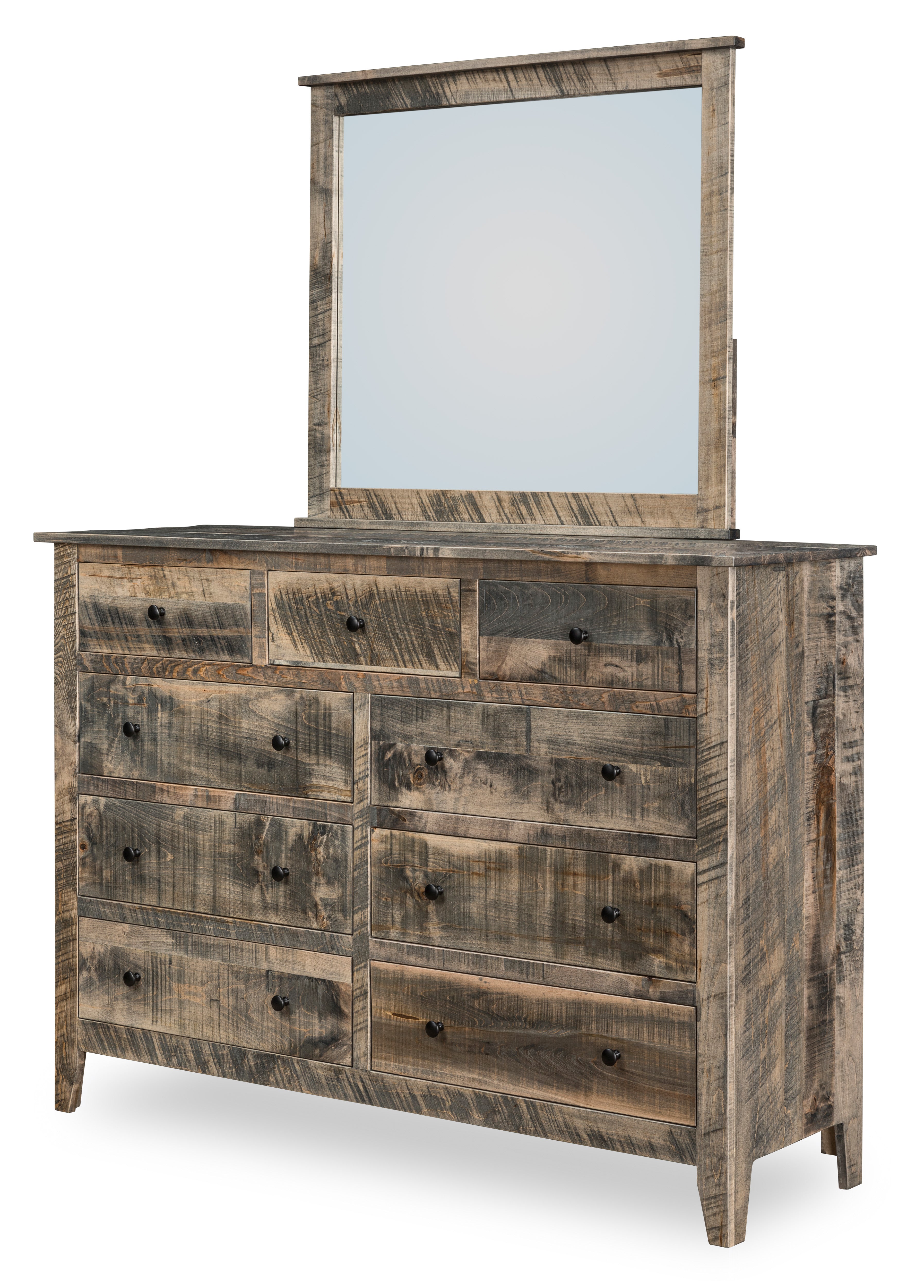 lakewood tall dresser in rough sawn brown maple with bel air stain