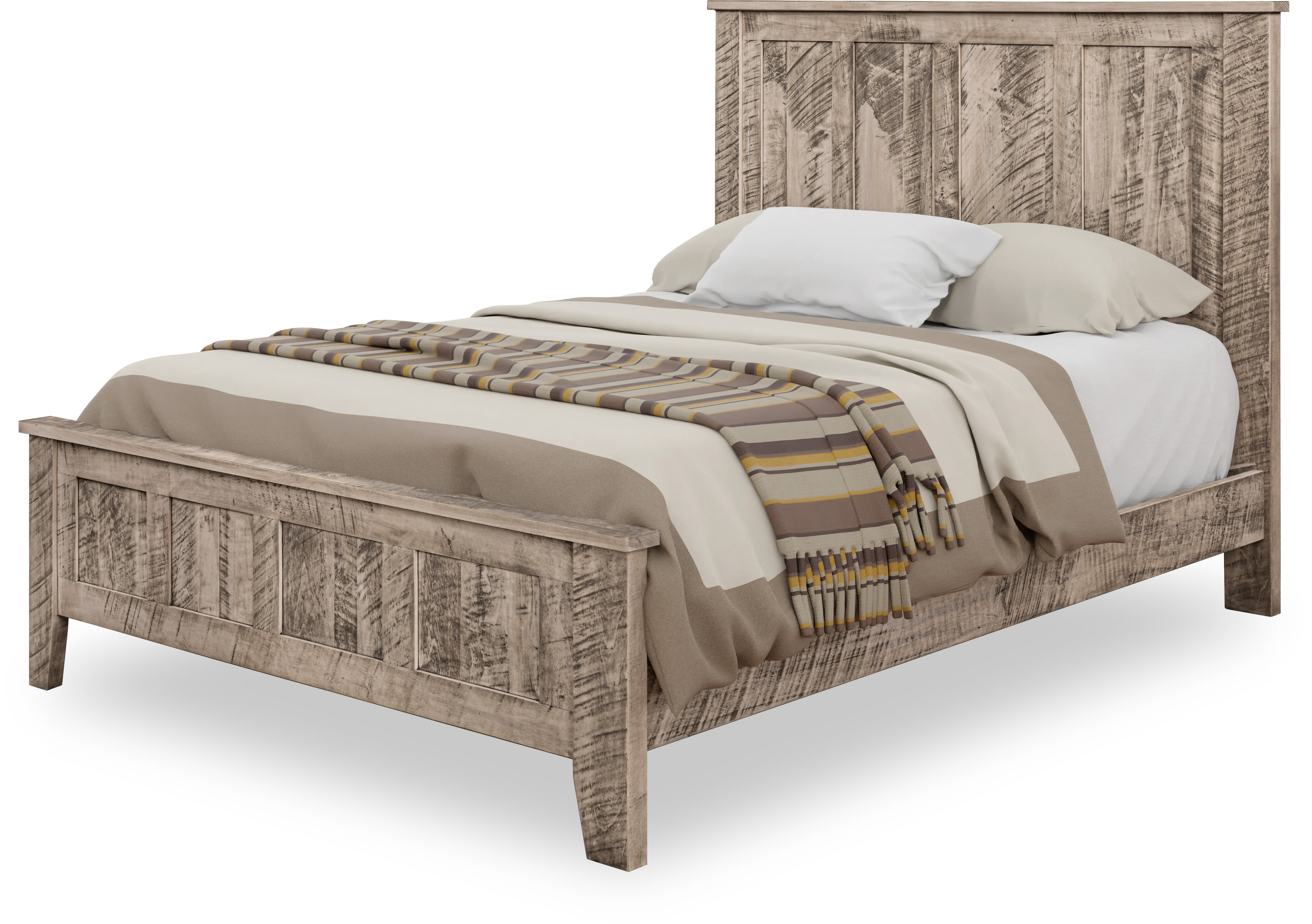 lakewood bed in rough sawn brown maple with mineral stain
