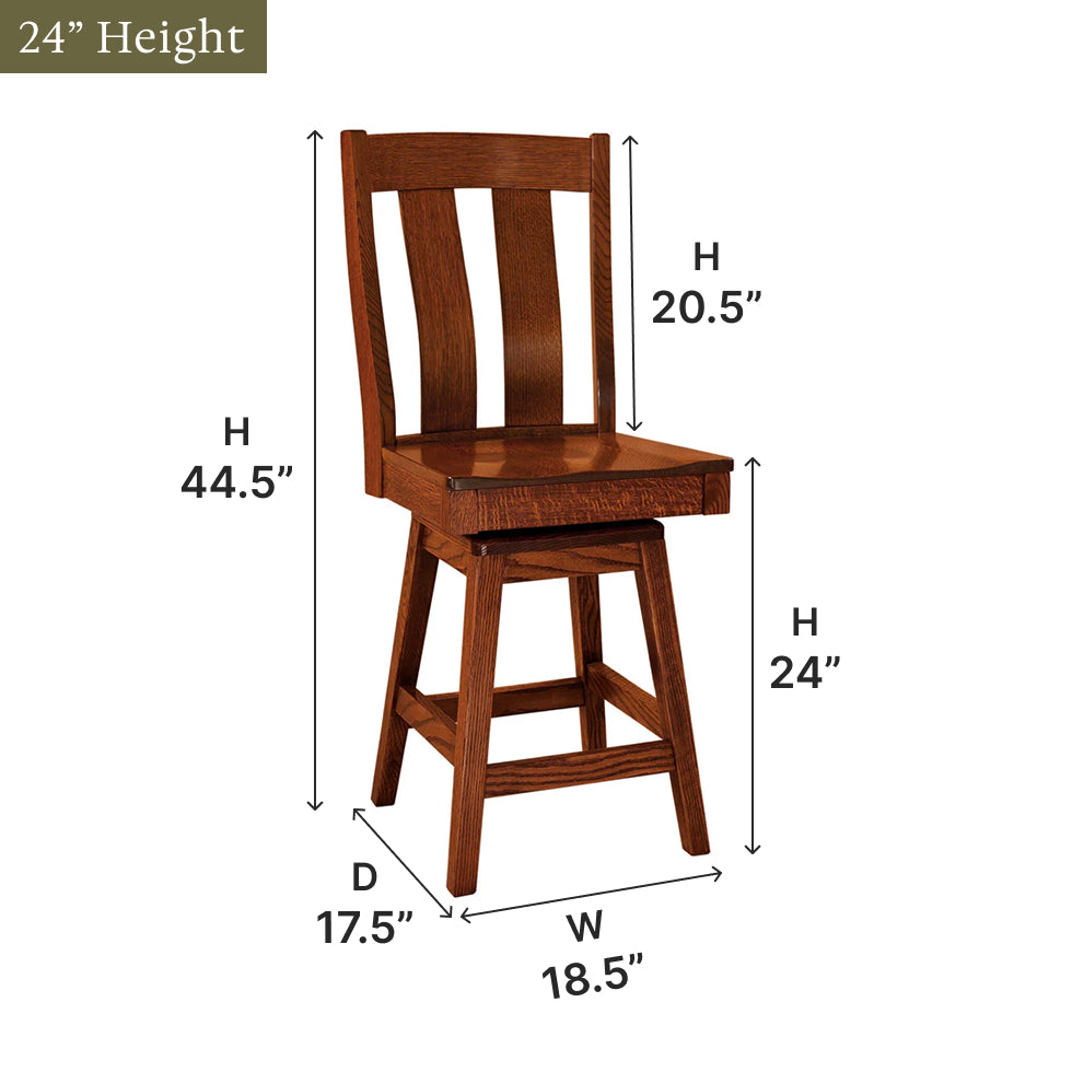 Amish Laurie Swivel Bar Chair