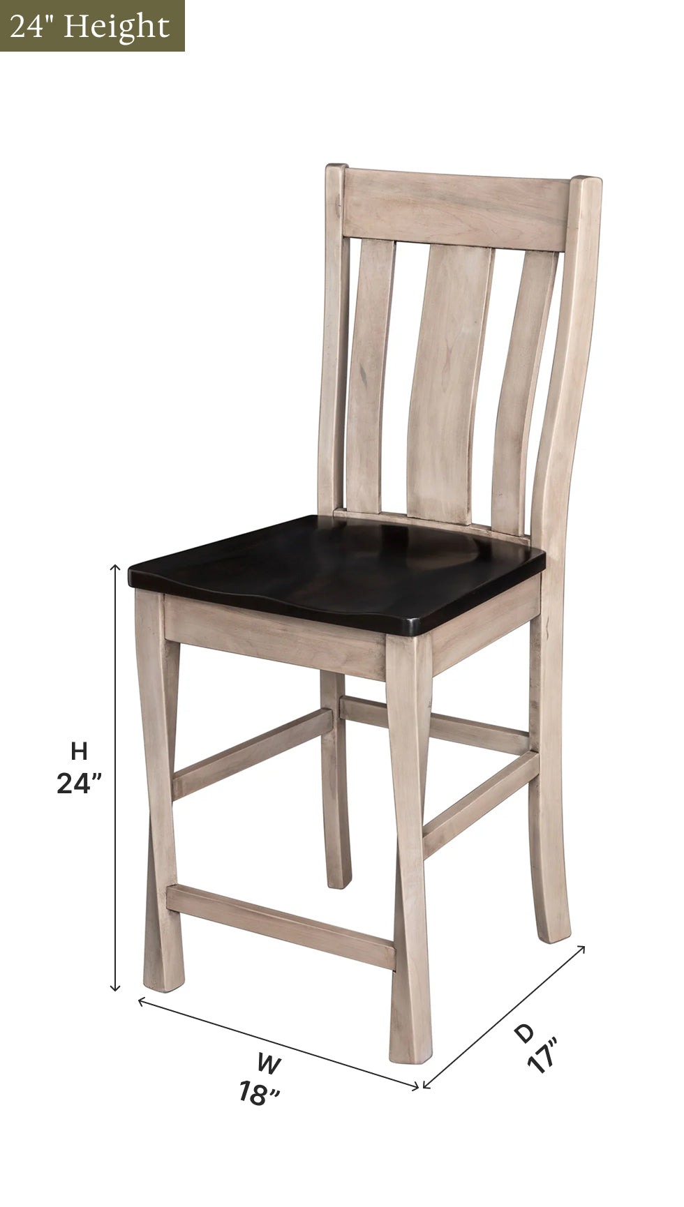 Amish Lawson Stationary Bar Chair