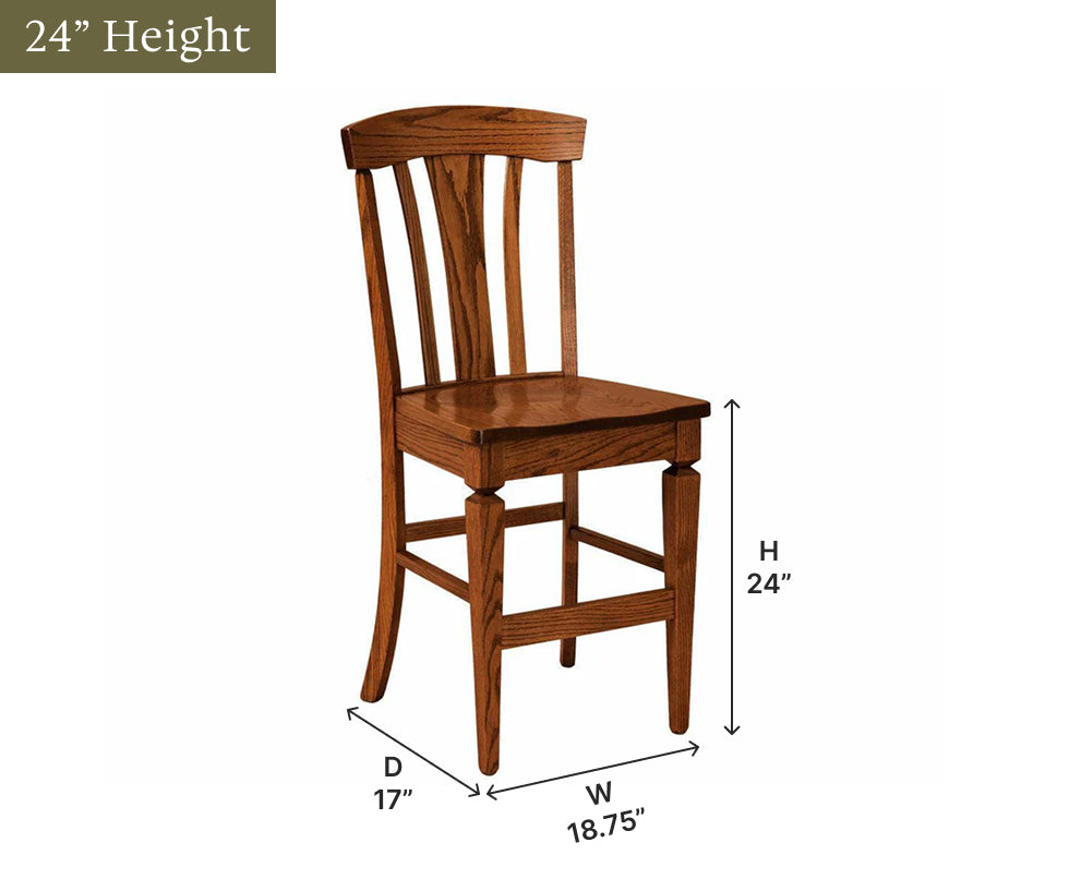 Amish Lexington Stationary Bar Chair