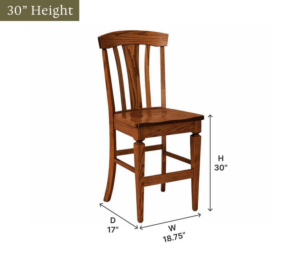 Amish Lexington Stationary Bar Chair