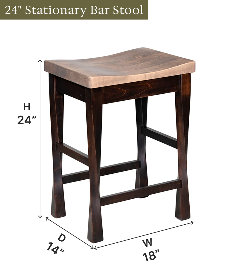 Amish Lexington Backless Stationary Bar Stool