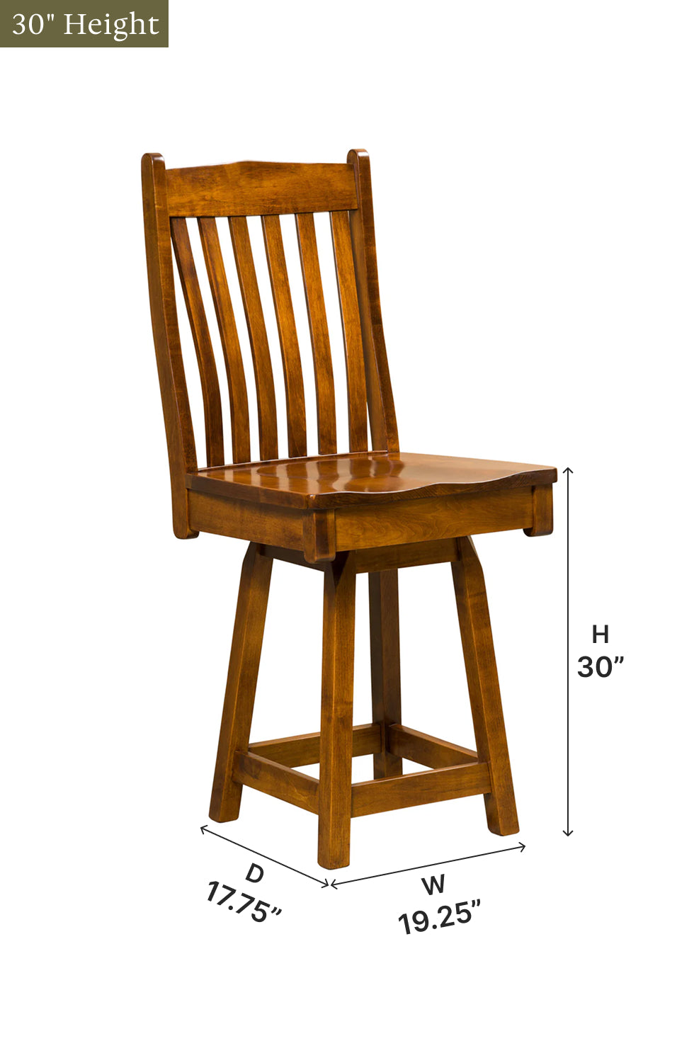 Amish Liberty Swivel Bar Chair