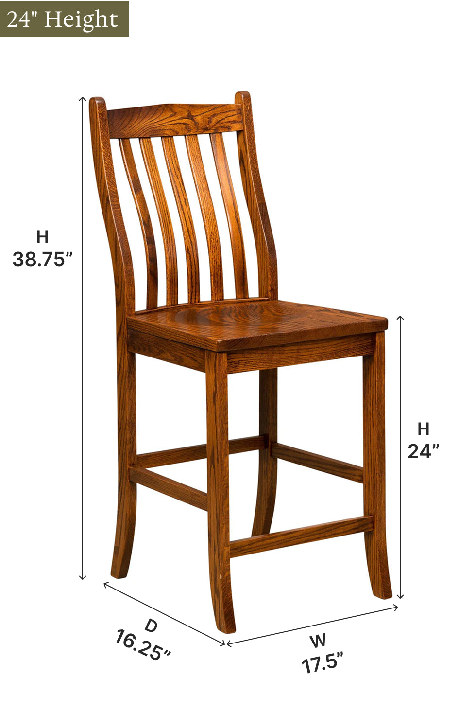 Amish Lincoln Stationary Bar Chair
