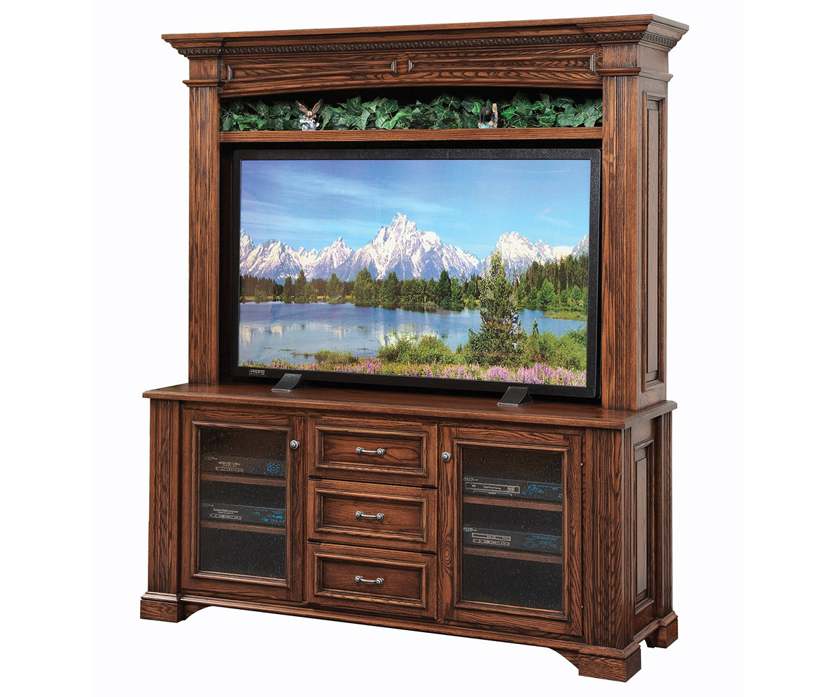 Amish Lincoln T.V. Stand and Hutch