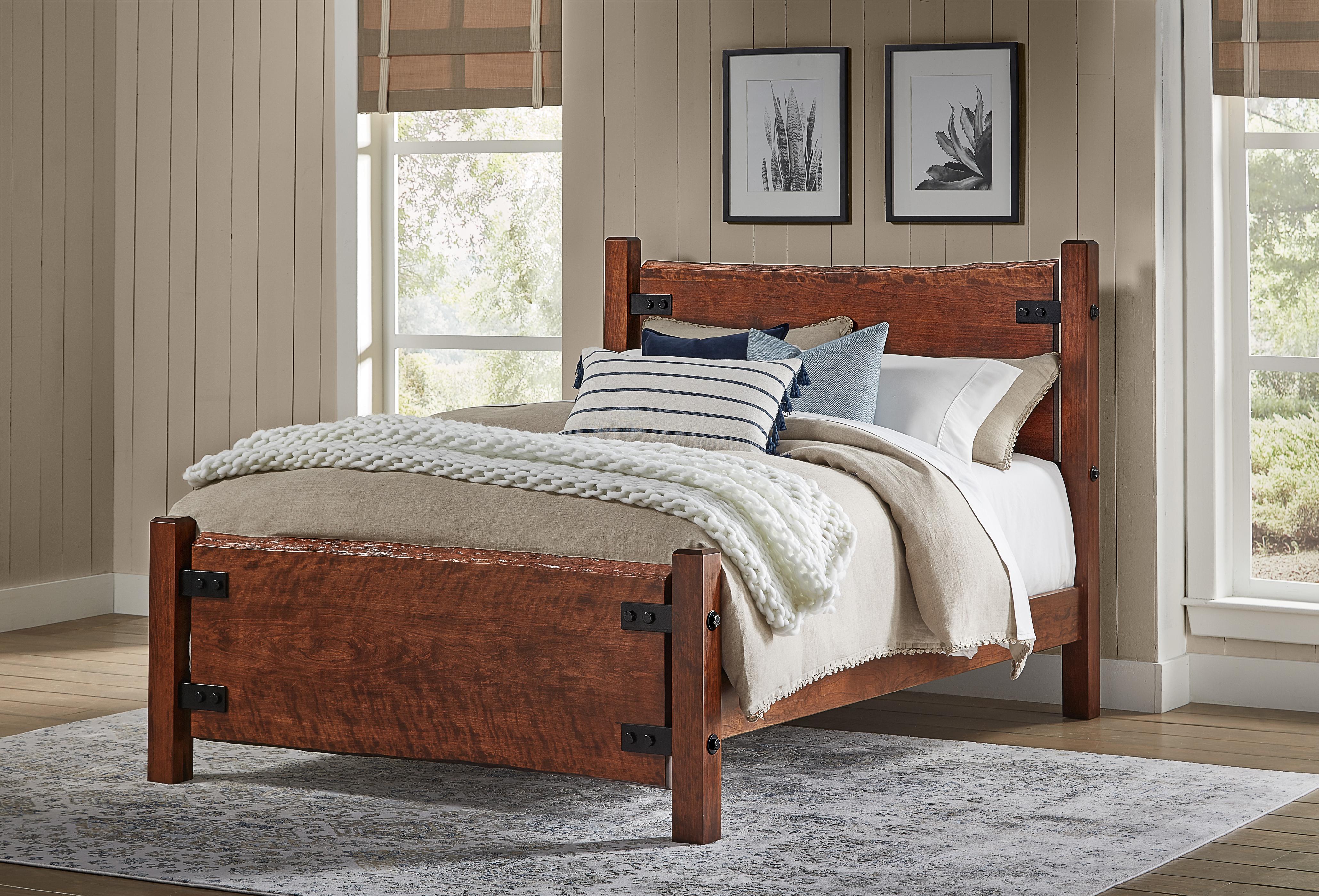 amish live edge wood bed 