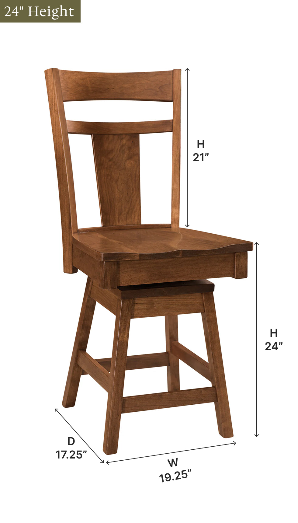 Amish Livingston Swivel Bar Chair-Bar Chair-The Amish House
