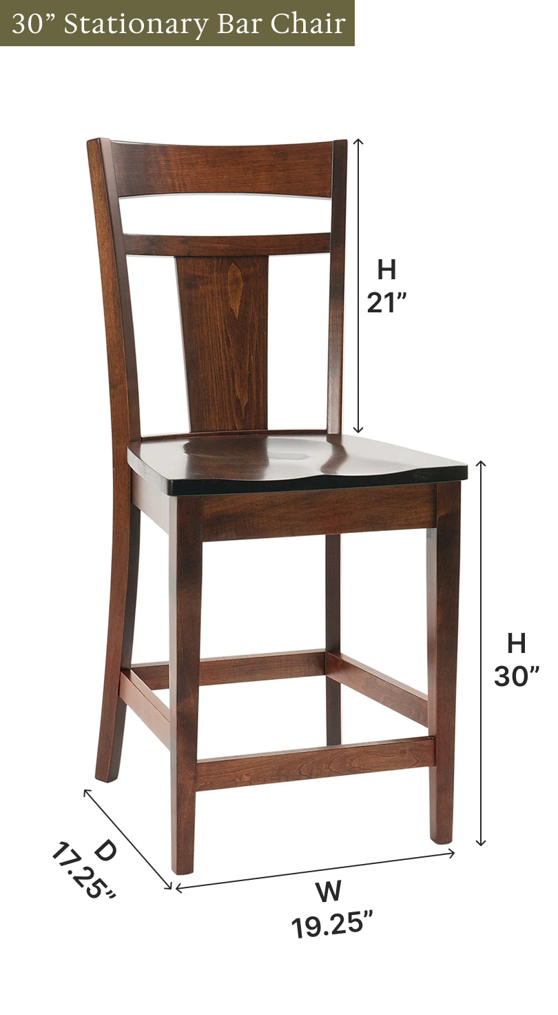 Amish Livingston Stationary Bar Chair