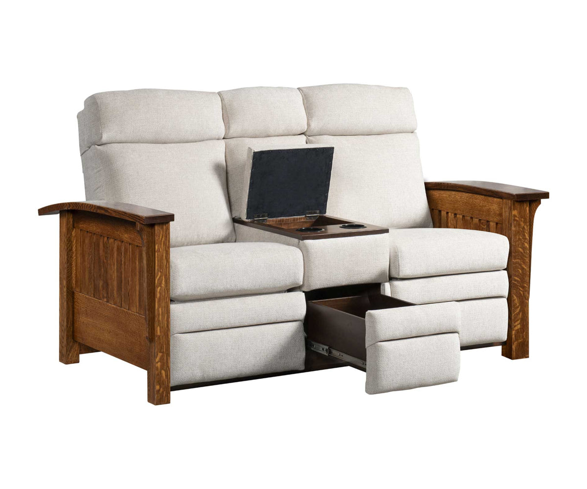 Amish 1800 Series Mission Center Console Recliner Love Seat-Love Seat-The Amish House