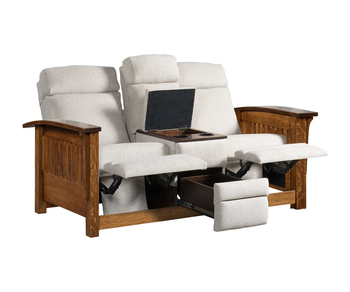 Amish 1800 Series Mission Center Console Recliner Love Seat-Love Seat-The Amish House