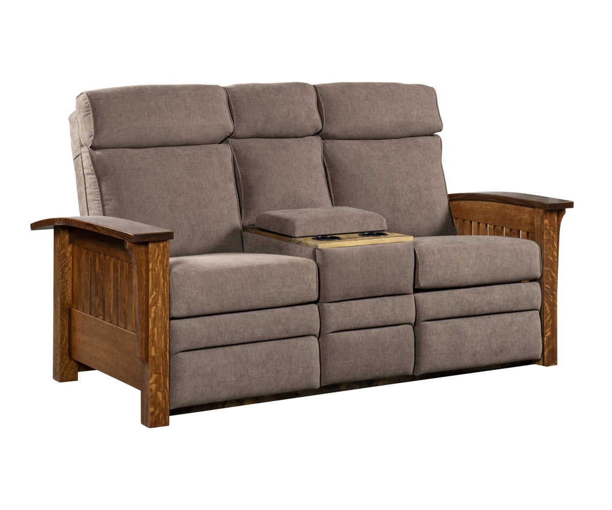 Amish 1800 Series Mission Center Console Recliner Love Seat-Love Seat-The Amish House