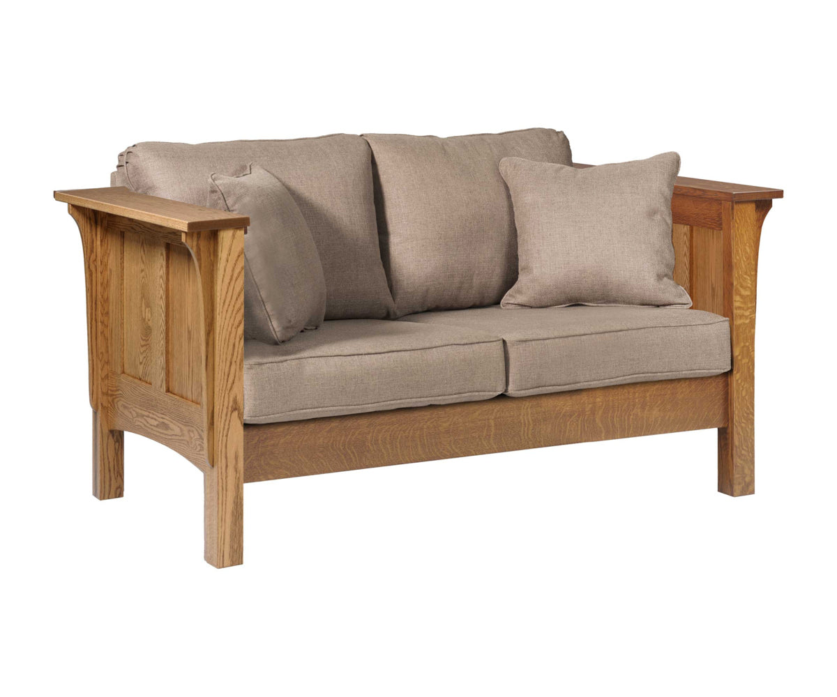 Amish 1600 Series Shaker Love Seat With Reversible Cushions