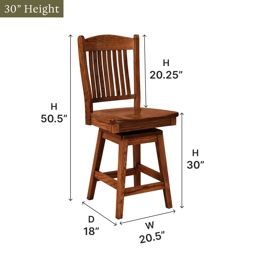 Amish Lyndon Swivel Bar Chair