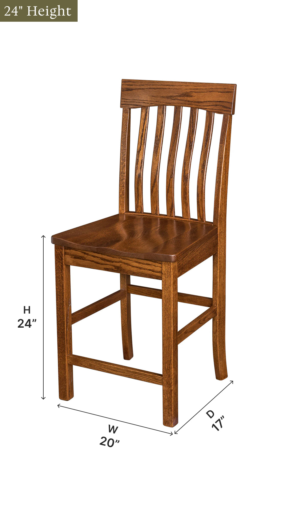 Amish Madison Stationary Bar Chair