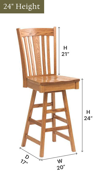 Amish Madison Swivel Bar Chair-Bar Chair-The Amish House