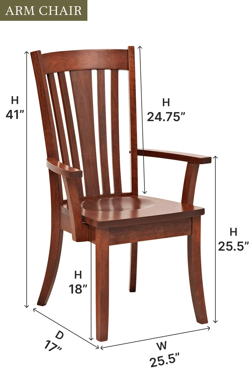 Amish Madison Solid Wood Dining Chair-Dining Chair-The Amish House