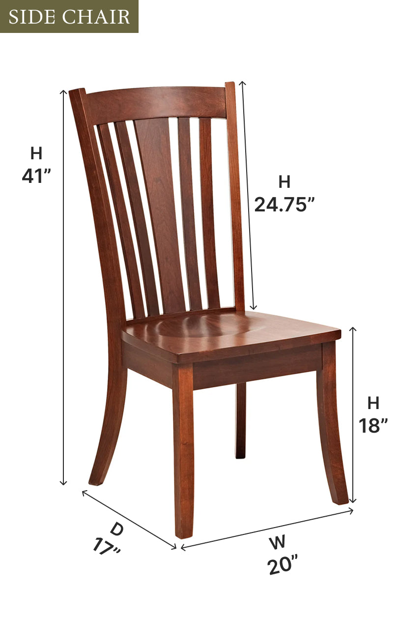 Amish Carson Solid Wood Dining Chair - Thumbnail 5
