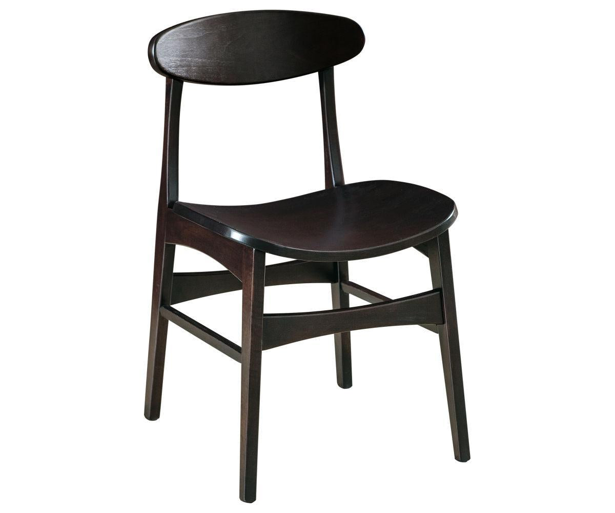 marque side chair in brown maple with ebony stain