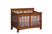 mccoy baby crib in quartersawn white oak with golden brown stain