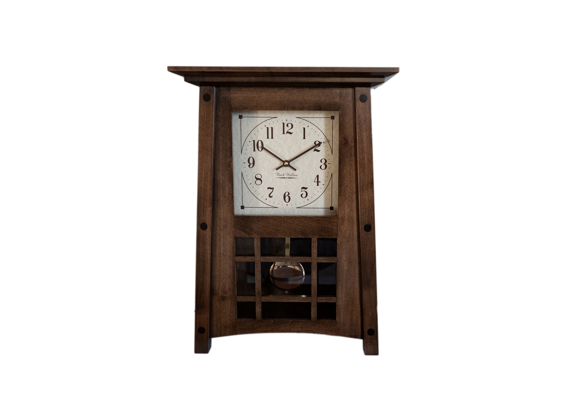 mccoy mantel clock in brown maple with cappuccino stain