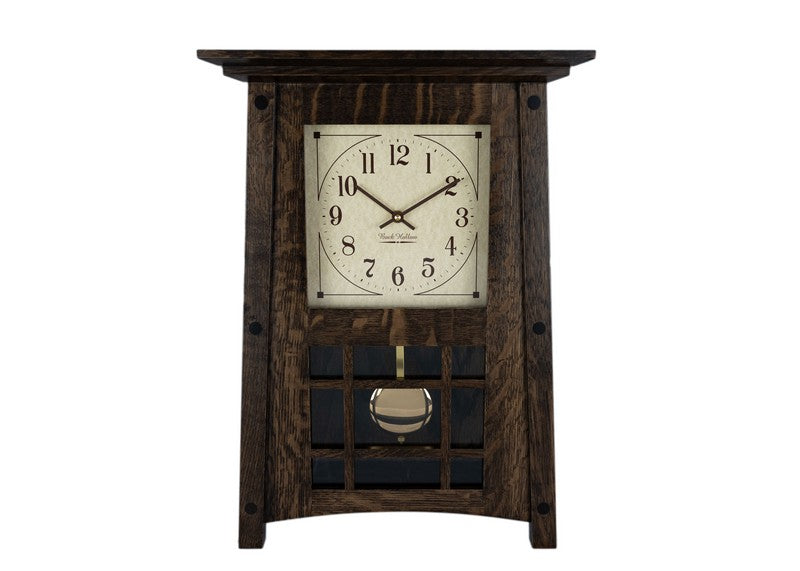 mccoy mantel clock in quartersawn white oak with shadow stain