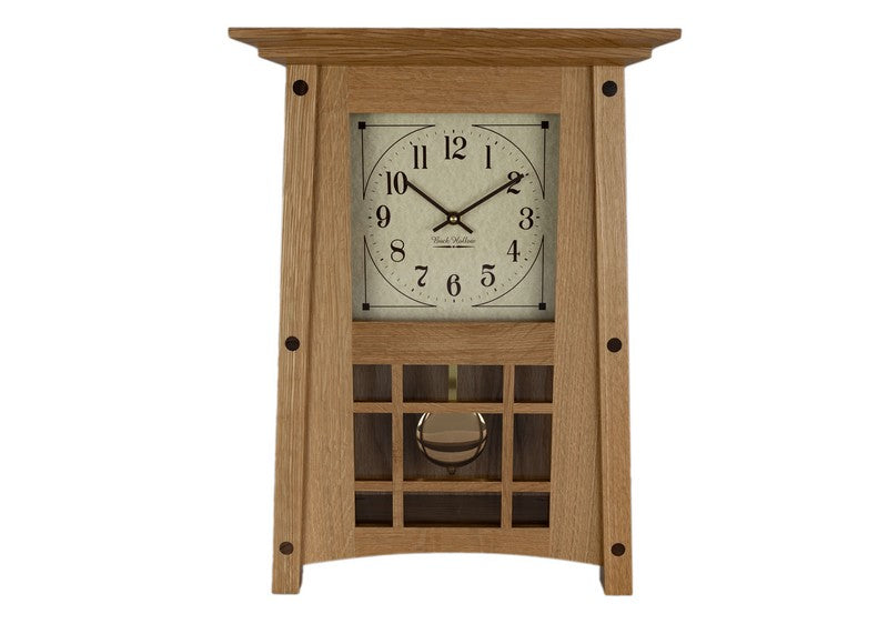 mccoy mantle clock in quartersawn white oak with natural stain