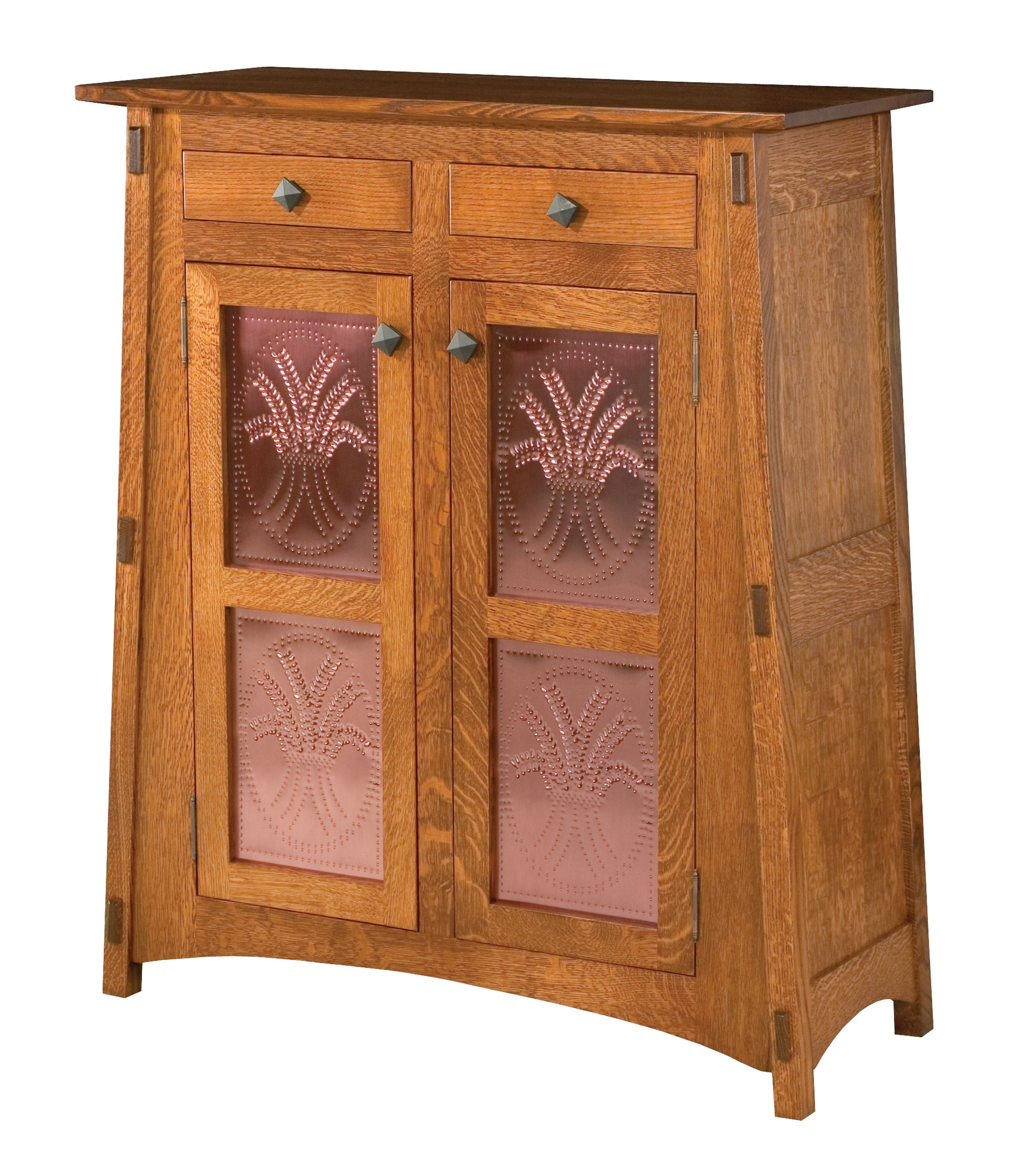 american made amish mccoy display cabinet copper doors