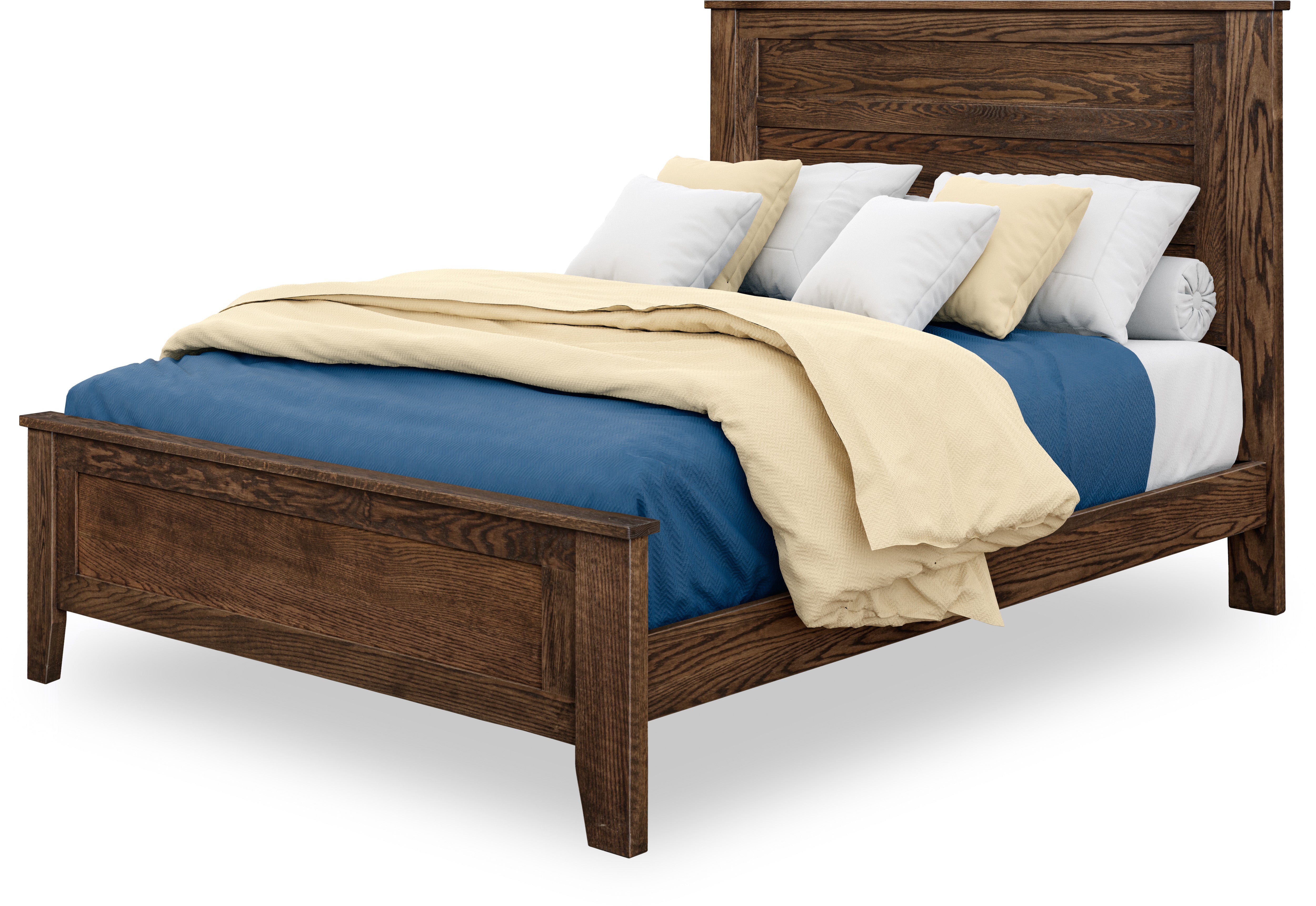 mckenzie bed in oak wood with charwood stain
