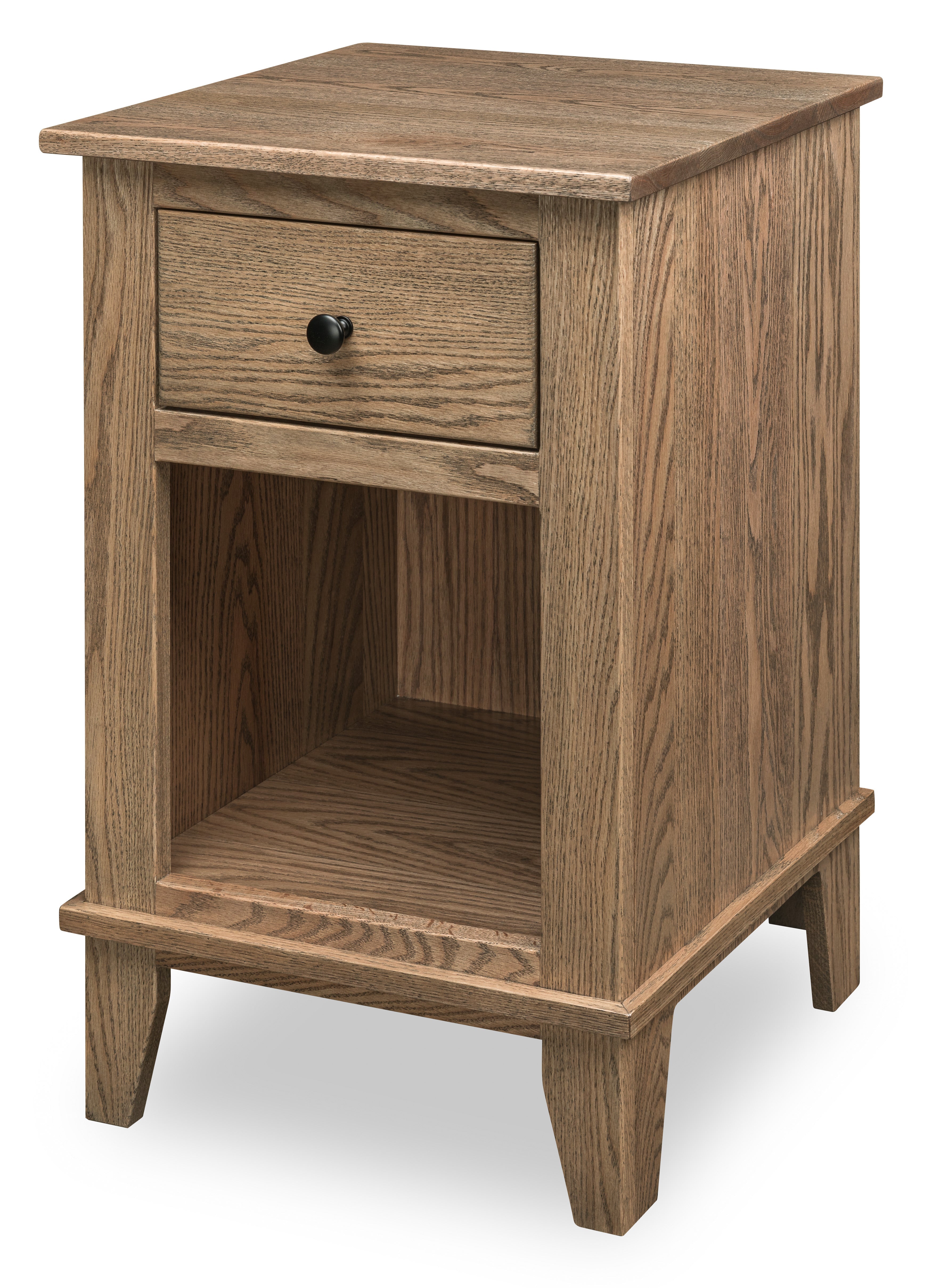 mckenzie nightstand in oak wood with bel air stain