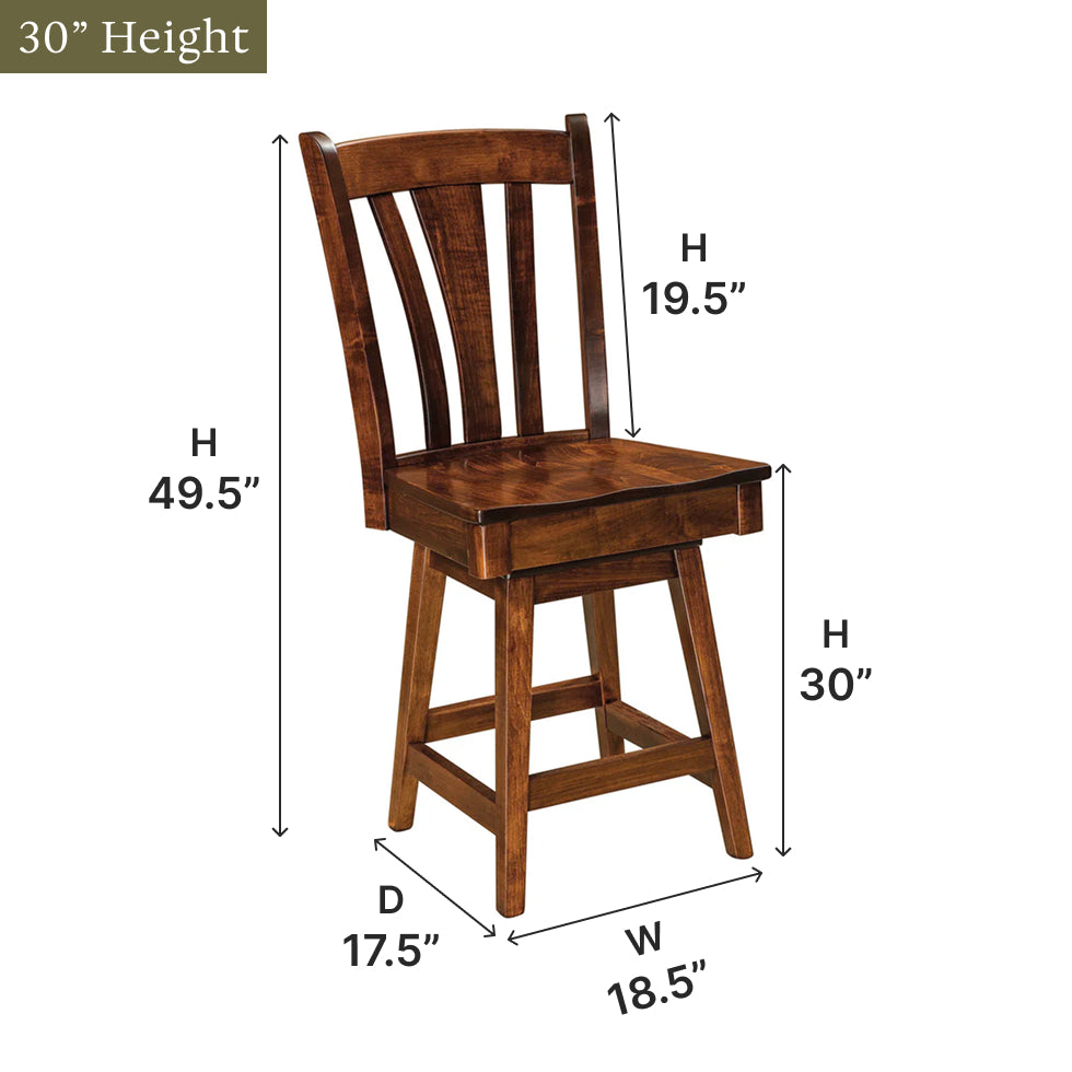 Amish Meridian Swivel Bar Chair