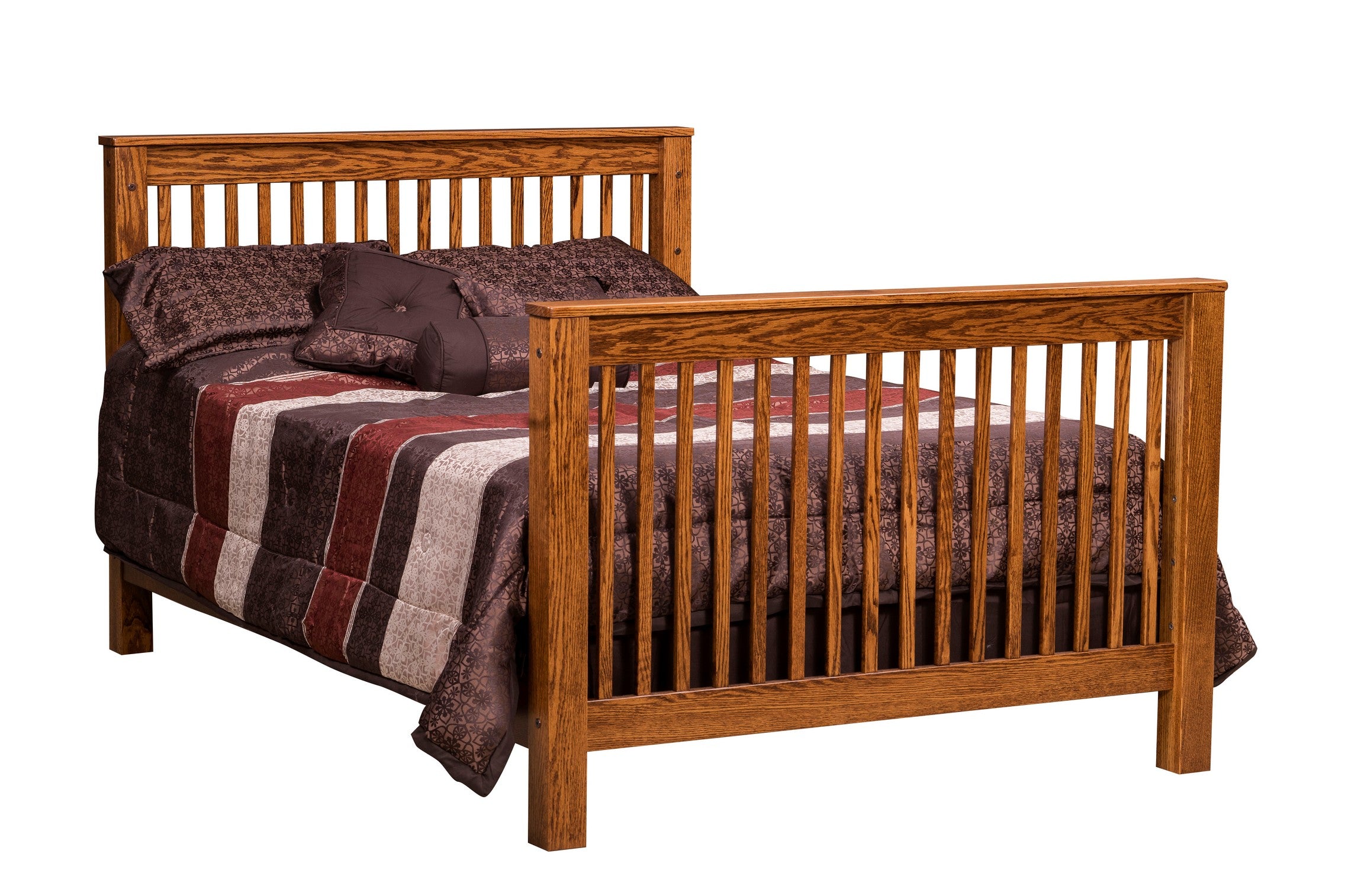 mission double bed in oak wood with hoosier special stain