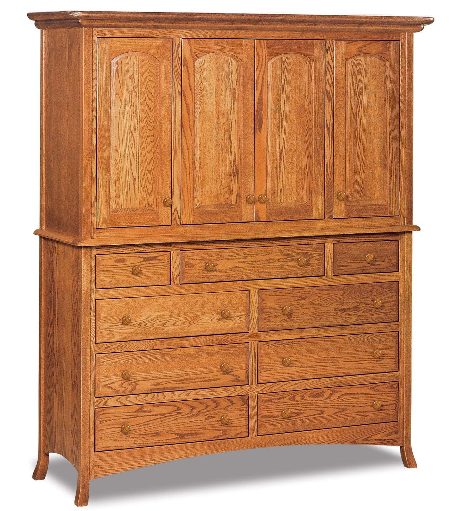 amish carlisle nine drawer four door mule chest 