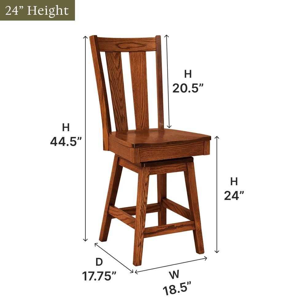 Amish Newberry Swivel Bar Chair