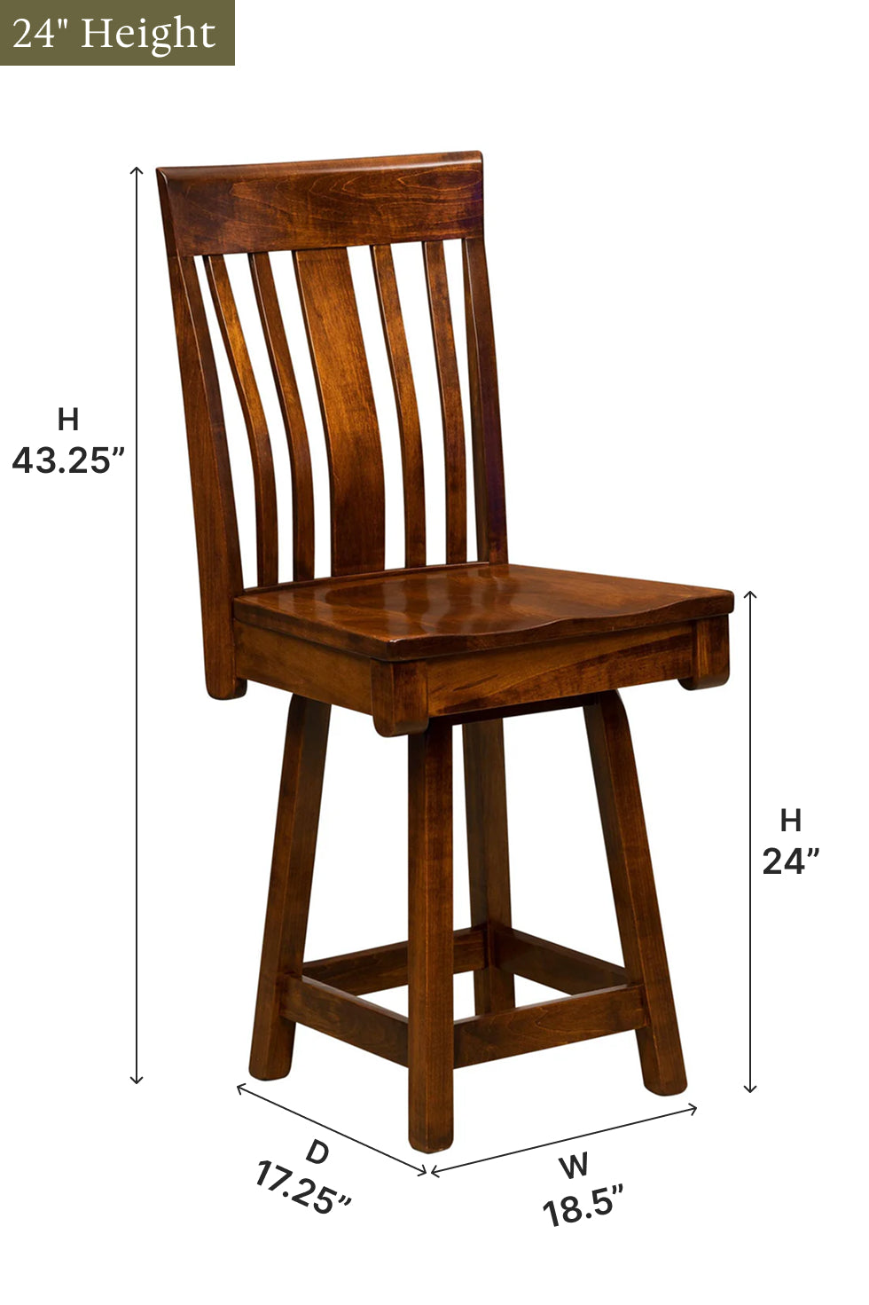 Amish Newbury Swivel Bar Chair