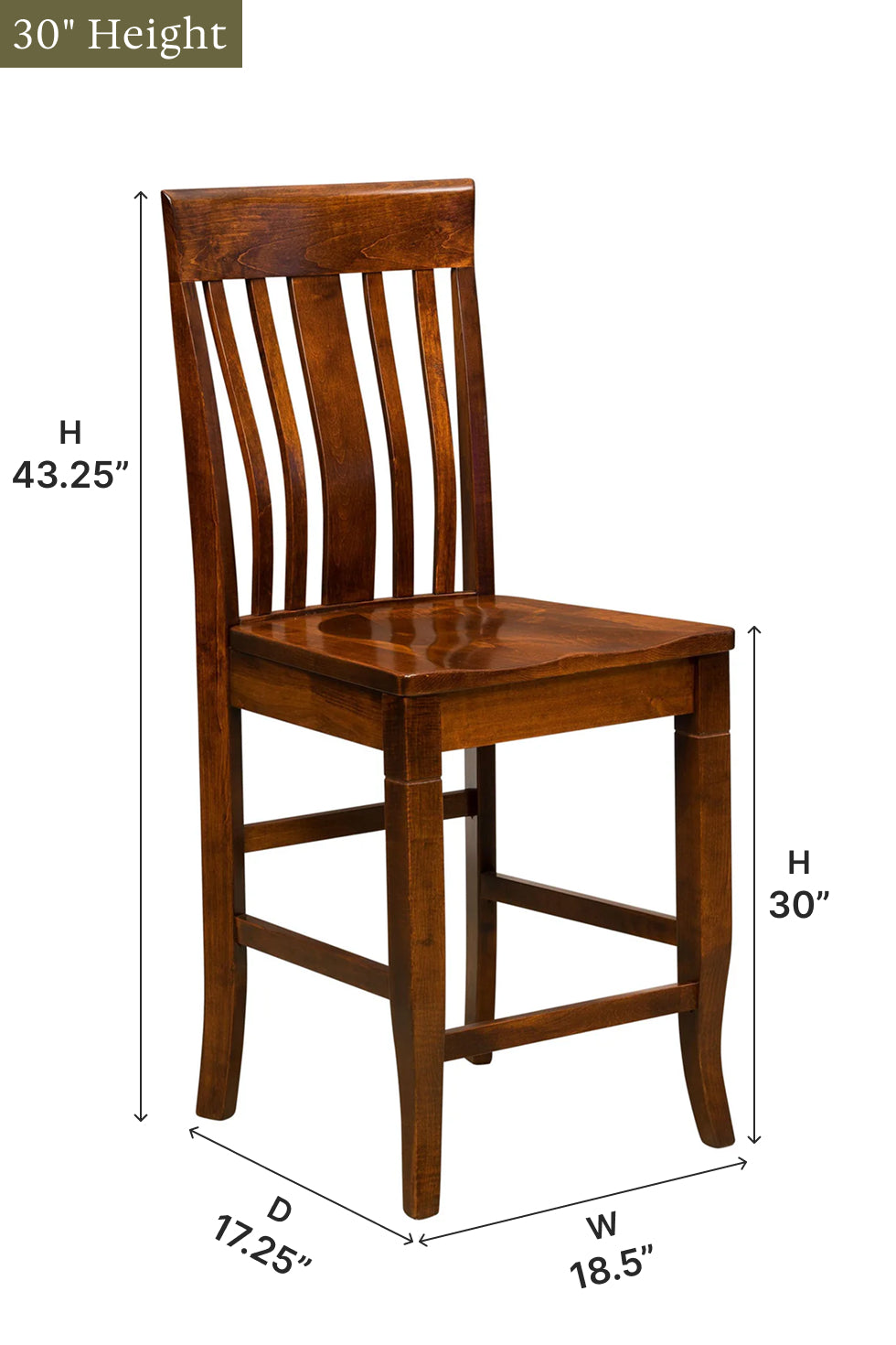 Amish Newbury Stationary Bar Chair