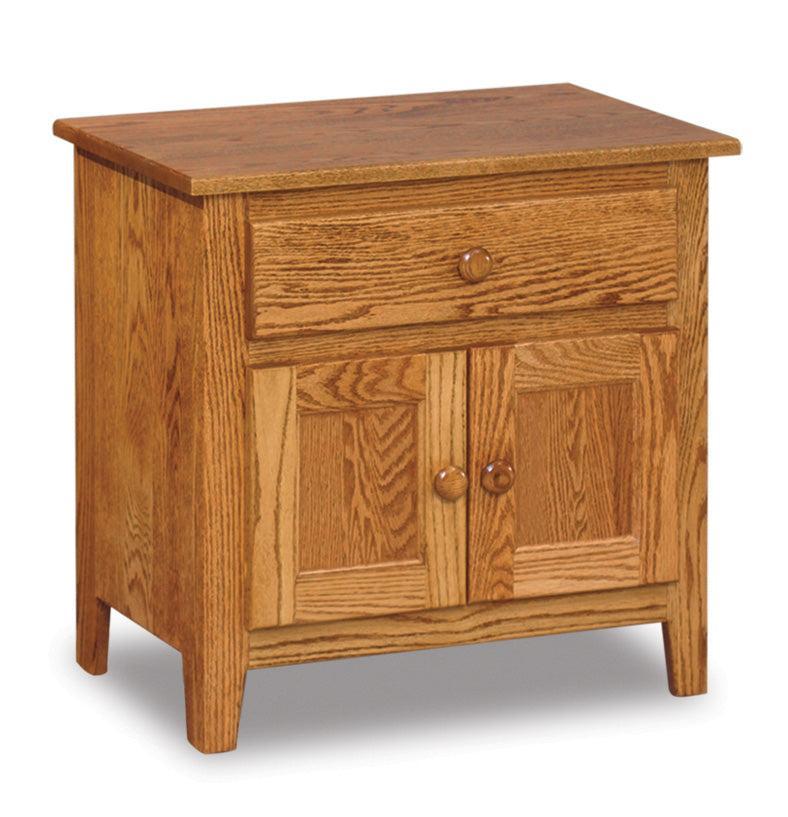 american made amish shaker one drawer two door nightstand