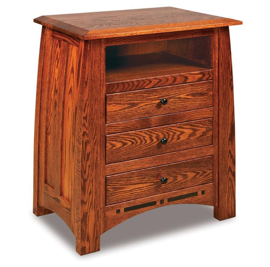 american made amish boulder creek three drawer nightstand